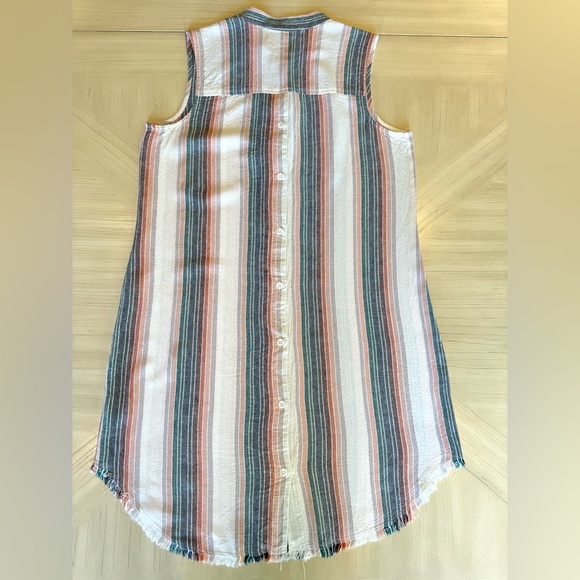 Anthropologie Cloth & Stone Striped Sleeveless V-Neck Shirt Dress - Size Small - Picture 9 of 15